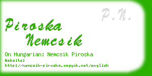 piroska nemcsik business card